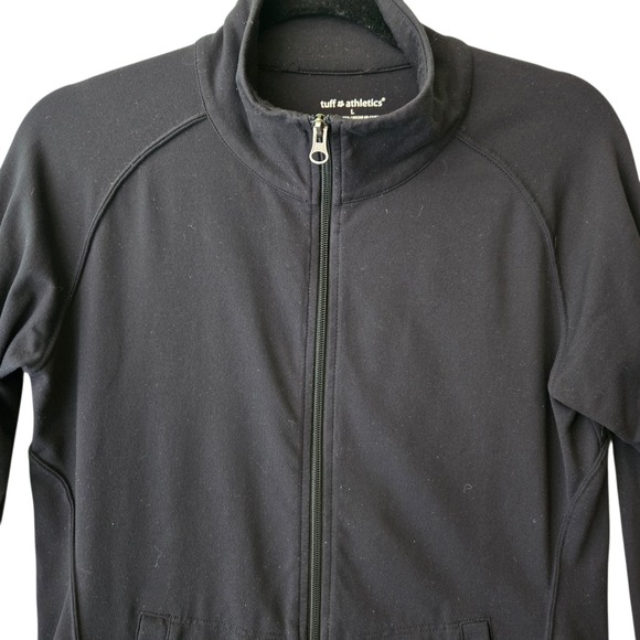 Tuff Athletics Womens Black Full Zip Performance Jacket Thumbholes Size L - Picture 4 of 11